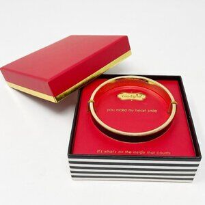 MUD PIE | Friendship Hidden Message Black Bangle Gold Plated